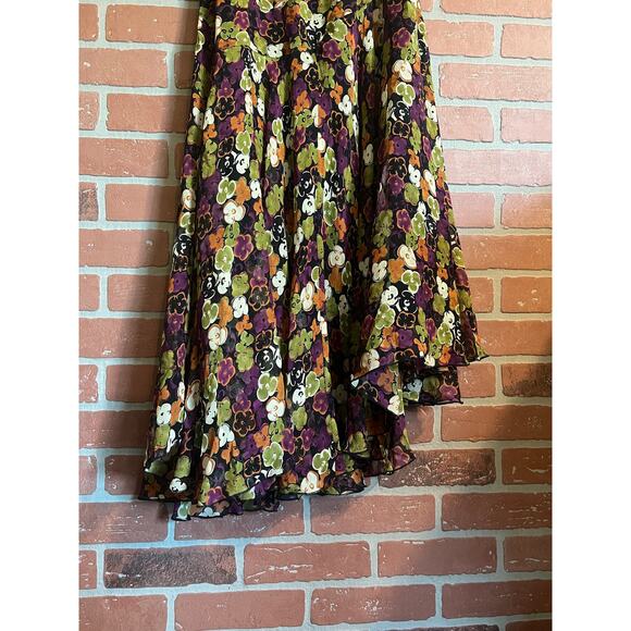 Jones New York | 1990s Sleeveless Floral Silk Tank Slip Dress - Picture 8 of 8